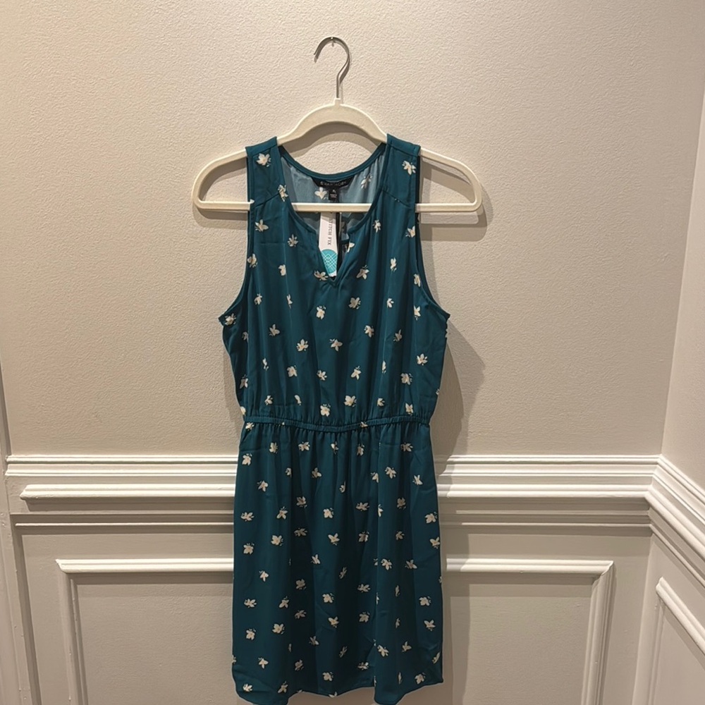 41 Hawthorn Blue Dress with White Floral Pattern